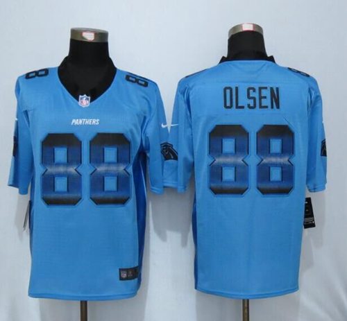 Panthers #88 Greg Olsen Blue Alternate Men's Stitched NFL Limited Strobe Jersey